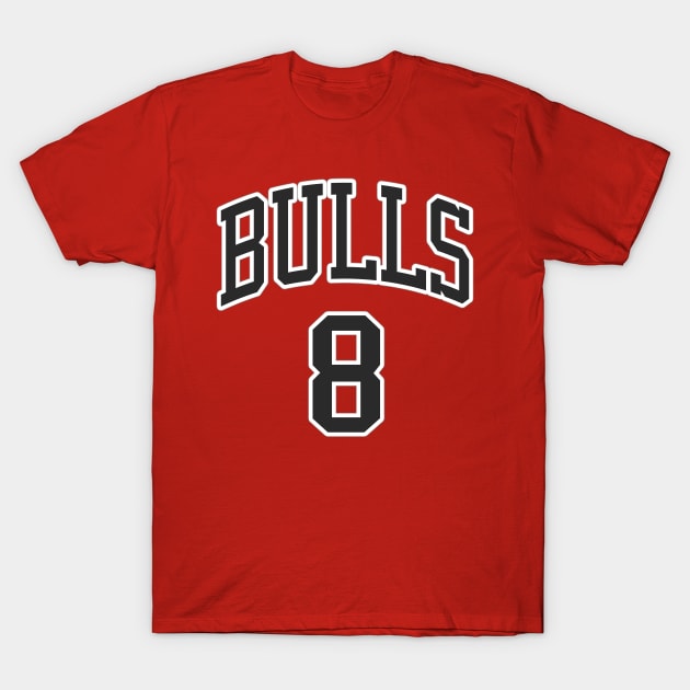 Bulls No. 8 T-Shirt by Aine Creative Designs